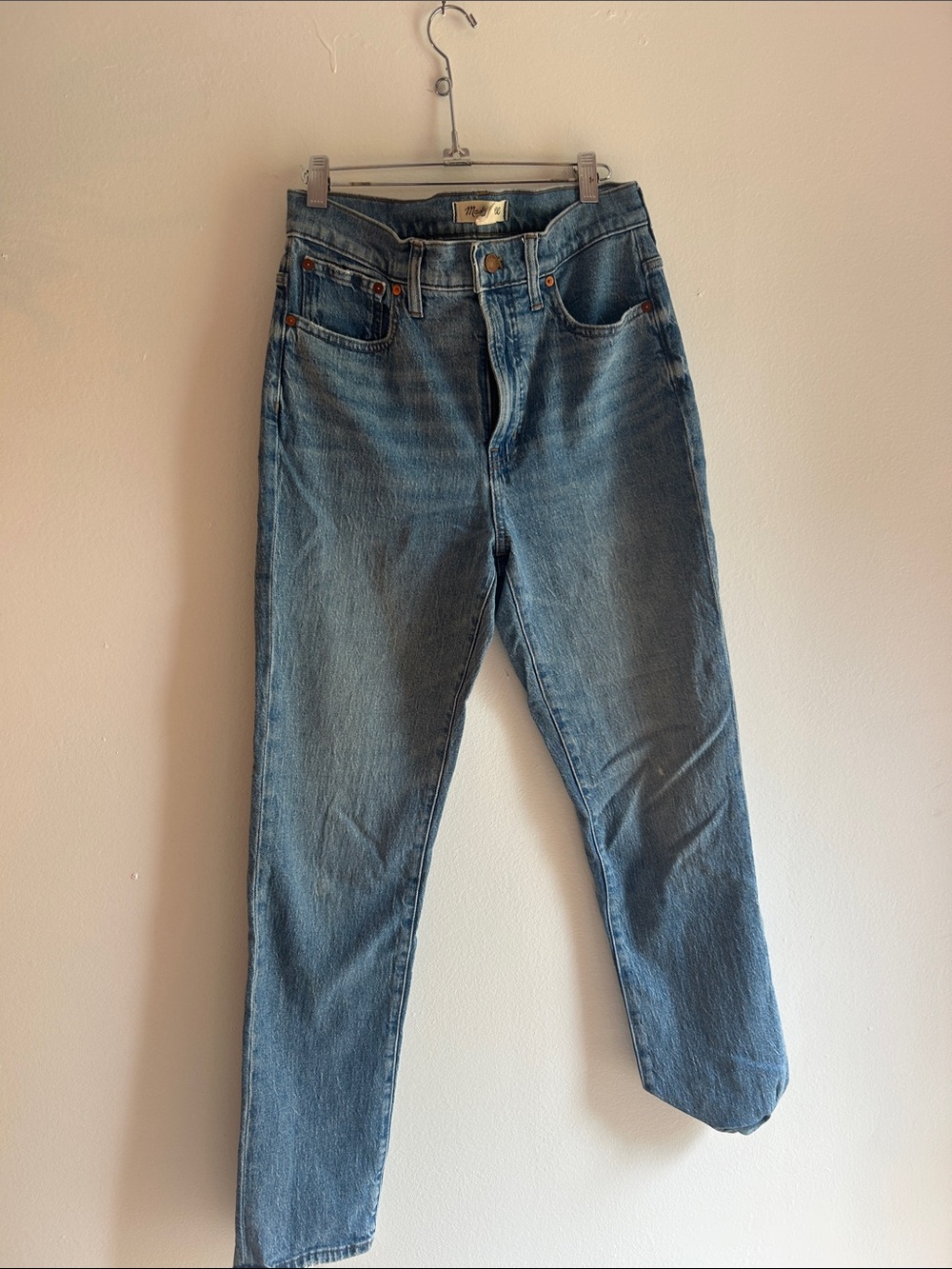 Madewell womens Straight Denim Jeans in Faded Blue